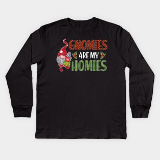 Gnomies are my homies t-shirt | lefse Christmas matching t-shirt | gnomies lefse Christmas family gift Kids Long Sleeve T-Shirt